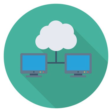 Çevrimiçi depolama için düz simgeler sunuluyor