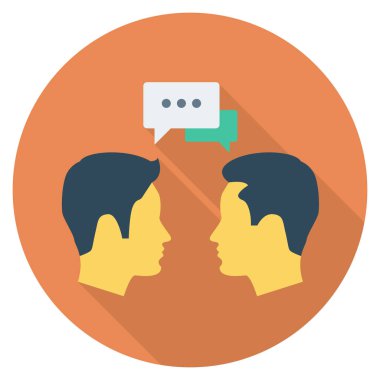 İnsan kaynakları yassı ikonu, vektör. sohbet