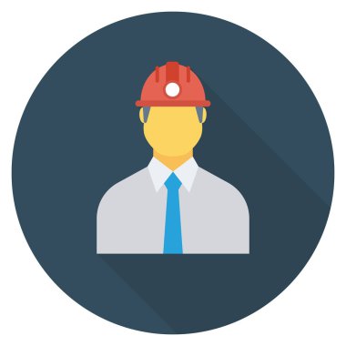 İnsan kaynakları yassı ikonu, vektör. işçi