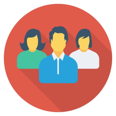 İnsan kaynakları yassı ikonu, vektör. şirket