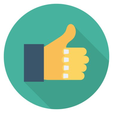 İnsan kaynakları yassı ikonu, vektör. başparmak yukarı