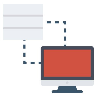 & Sunucu paylaşımı için düz simgeler sunuluyor