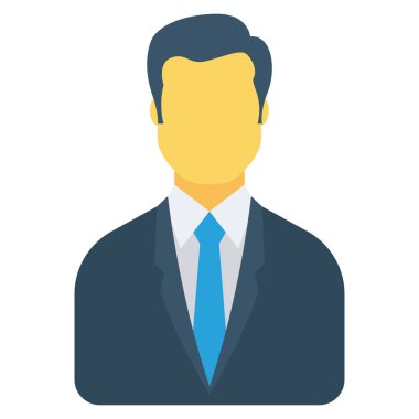 İnsan kaynakları yassı ikonu, vektör. İş adamı 