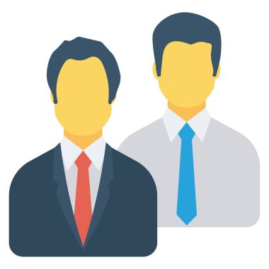 İnsan kaynakları yassı ikonu, vektör. iş adamları 