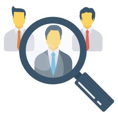 İnsan kaynakları düz simgesi, vektör. 