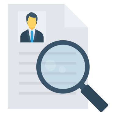 İnsan kaynakları yassı ikonu, vektör. cv