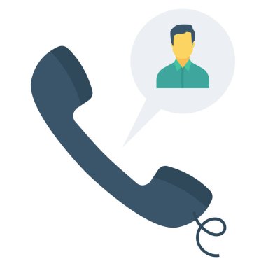 İnsan kaynakları yassı ikonu, vektör. Telefon görüşmesi