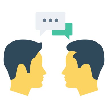 İnsan kaynakları yassı ikonu, vektör. iş adamları 