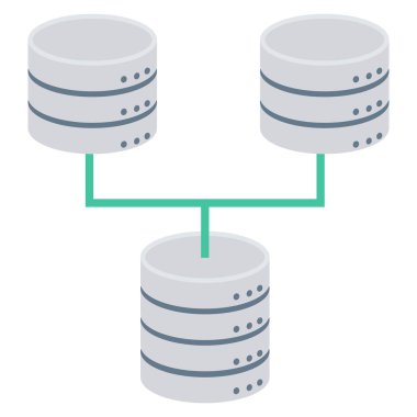 Veritabanı & ağı için düz simgeler sunuluyor
