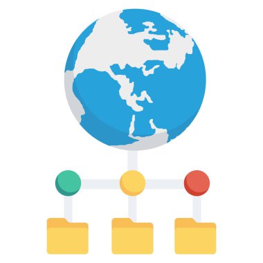 Genel bağlantı için düz simgeler sunuluyor