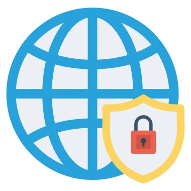 Dünya & ağı için düz simgeler sunuluyor