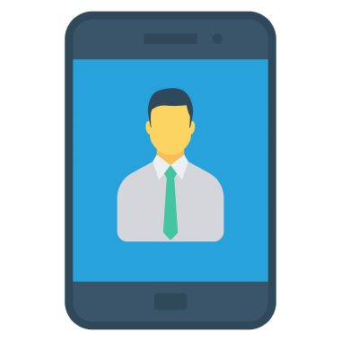  İnsan Kaynakları Düz ikon vektör çizimi. akıllı telefon