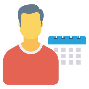  İnsan Kaynakları Düz ikon vektör çizimi. İş adamı