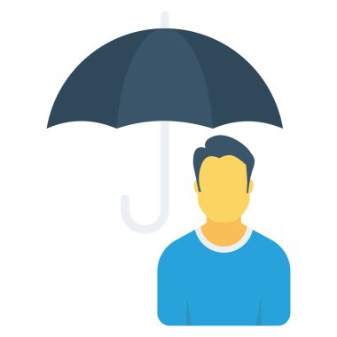  İnsan Kaynakları Düz ikon vektör çizimi. Kalıplaşmamış iş adamı