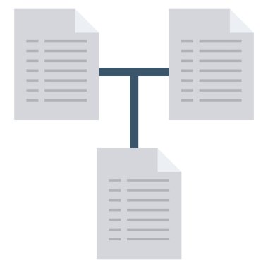 Belge paylaşımı için düz simgeler sunuluyor