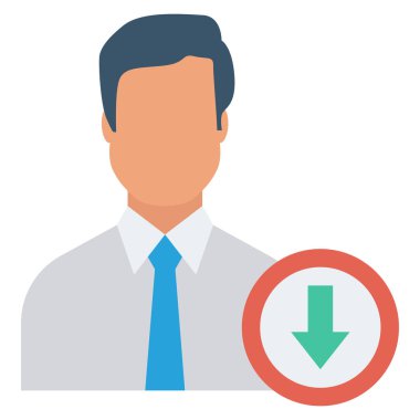 İnsan kaynakları yassı ikonu, vektör. İş adamı