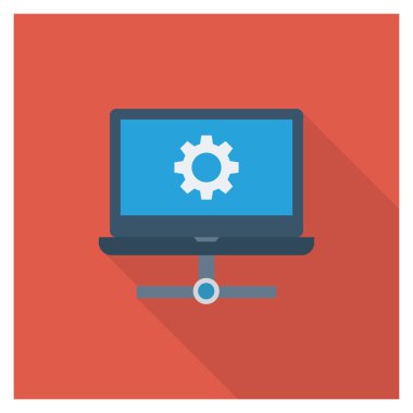 Bilgisayar & ağı için düz simgeler sunuluyor