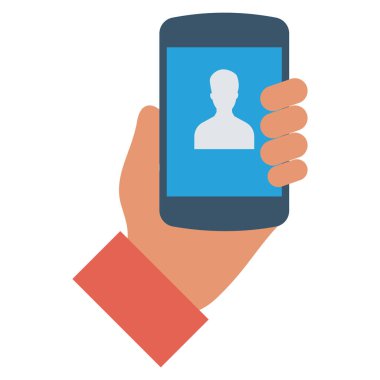 İnsan kaynakları yassı ikonu, vektör. akıllı telefon