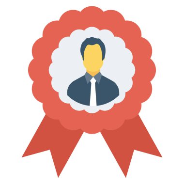 İnsan kaynakları yassı ikonu, vektör. ödül