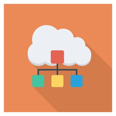 Depolama & ağı için düz simgeler sunuluyor