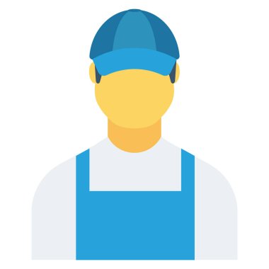 İnsan kaynakları yassı ikonu, vektör. işçi