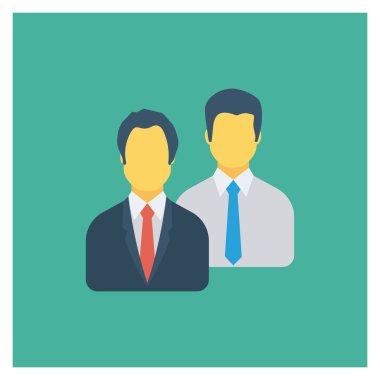 İnsan kaynakları yassı ikonu, vektör. iş adamları