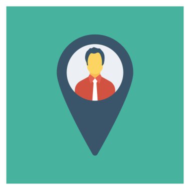 İnsan kaynakları yassı ikonu, vektör. işaretleyici