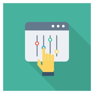 Kontrol & düzeyi için düz simgeler sunuluyor 