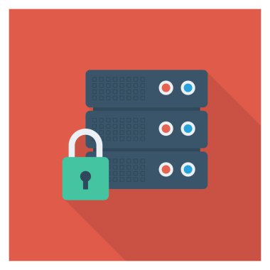 Veritabanı & depolama için düz simgeler sunuluyor