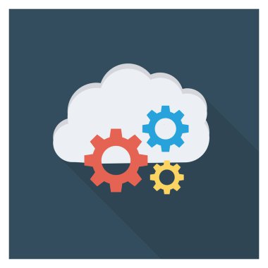 Bulut & depolama için düz simgeler sunuluyor