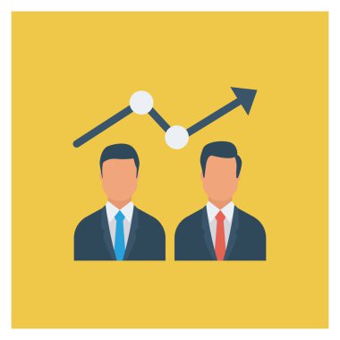  İnsan Kaynakları Düz ikon vektör çizimi. iş adamları