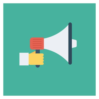  İnsan Kaynakları Düz ikon vektör çizimi. hoparlör