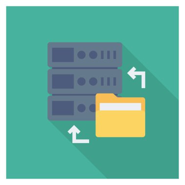 Veritabanı & depolama için düz simgeler sunuluyor