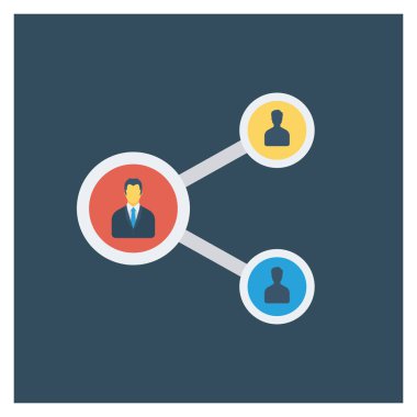  İnsan Kaynakları Düz ikon vektör illüstrasyonu. 