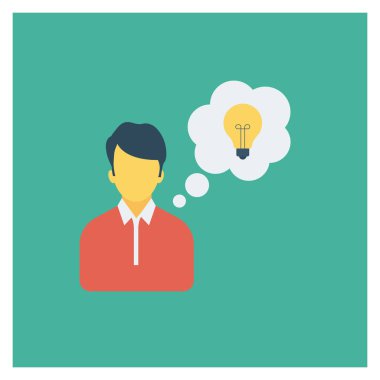  İnsan Kaynakları Düz ikon vektör çizimi. fikir