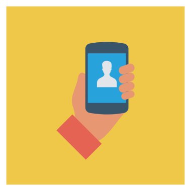  İnsan Kaynakları Düz ikon vektör çizimi. akıllı telefon