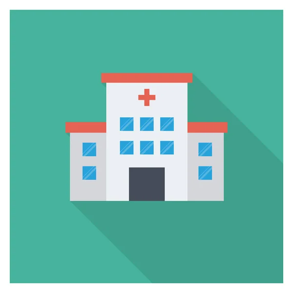 Health Fitness Flat Icon Clinic Building — 스톡 벡터