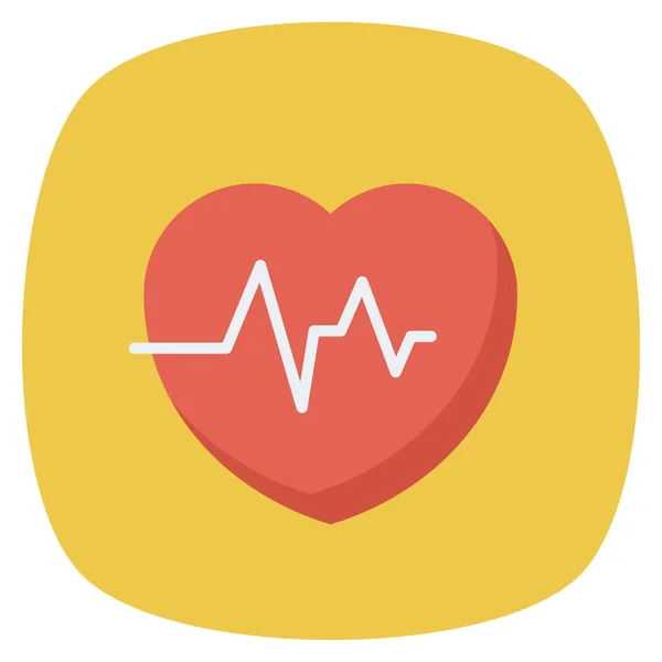 Health Fitness Flat Icon Medical Heartbeat — Stock Vector
