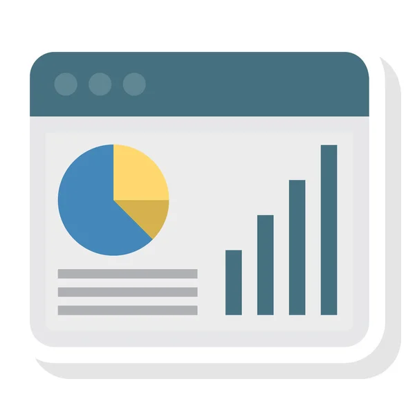 Business Management Flat Icoon Voor Grafiek Rapport — Stockvector