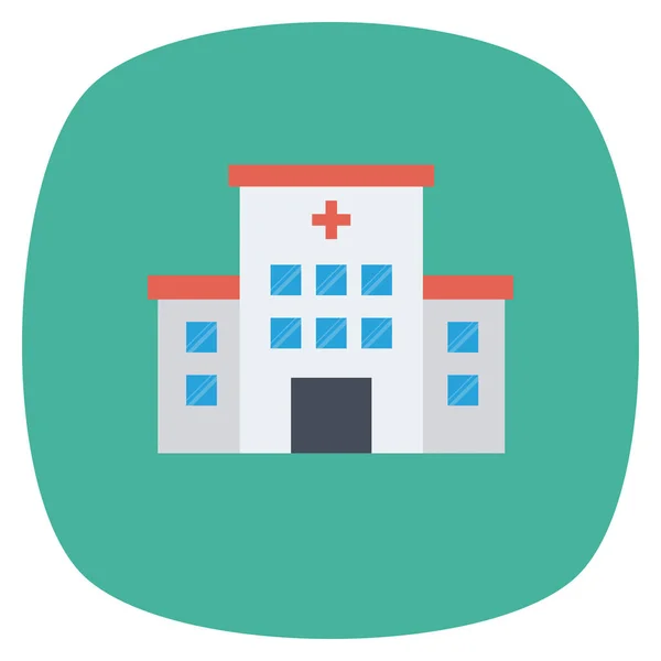 Health Fitness Flat Icon Clinic Building — 스톡 벡터