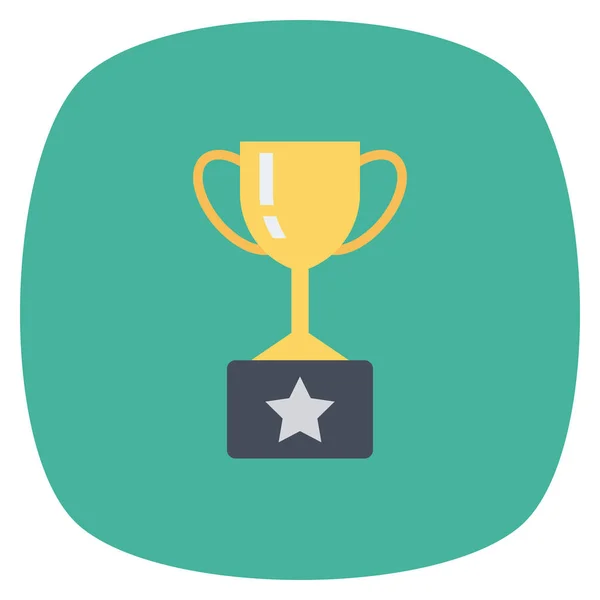 Health Fitness Flat Icon Cup Achievement — 스톡 벡터