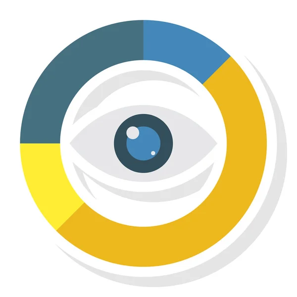 Business Management Ícone Plano Para Ver Foco — Vetor de Stock