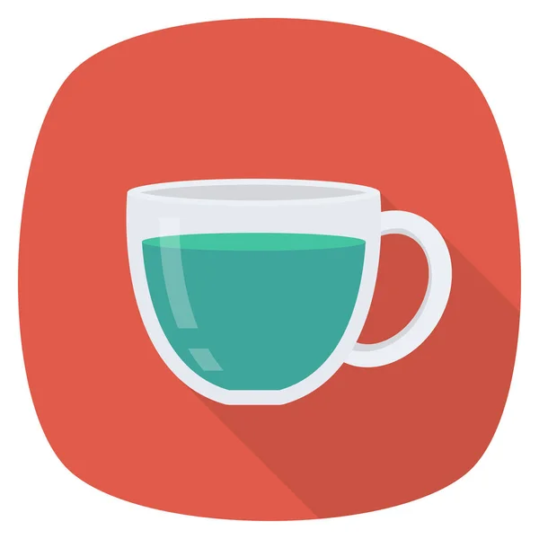 Gesundheit Fitness Flach Ikone Für Tee Tasse — Stockvektor
