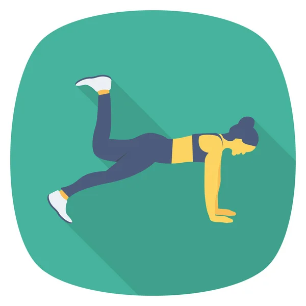 Zdraví Fitness Plochá Ikona Pro Cvičení Aktivita — Stockový vektor