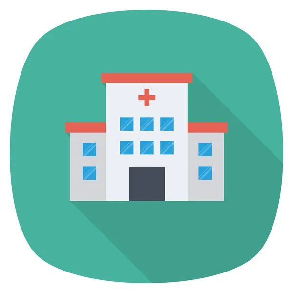 Gezondheid Fitness Flat Icon Voor Kliniek Gebouw — Stockvector