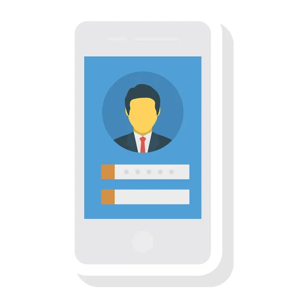 Business Management Iconos Planos Para Teléfono Login — Vector de stock