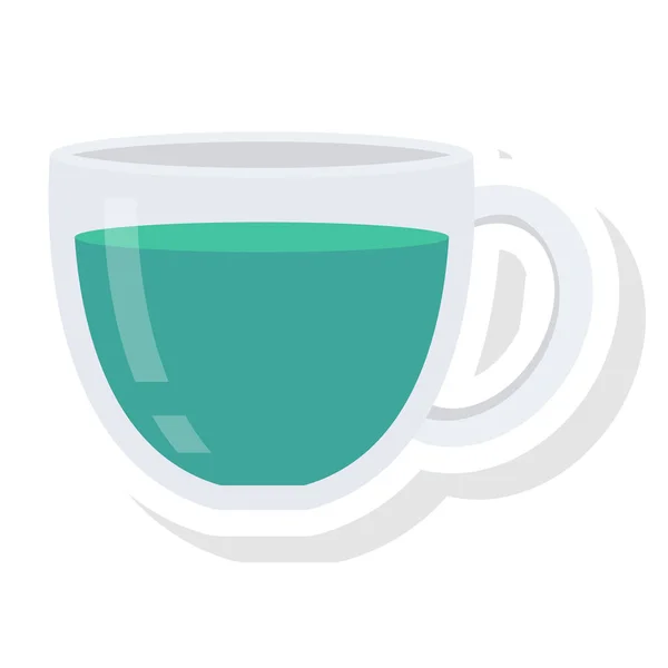 Здоров Фітнес Плоский Значок Чаю Чашки — стоковий вектор