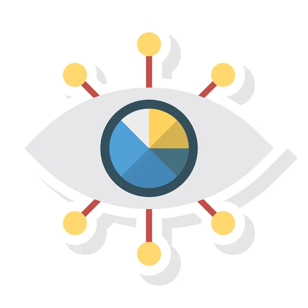 Gestão Negócios Ícones Planos Para Olhar Olho — Vetor de Stock