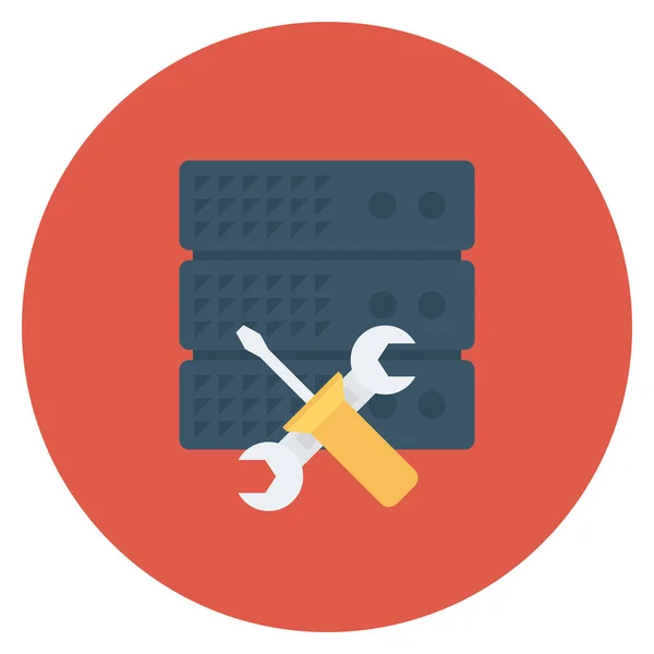 Hosting Flacher Icons Für Datenbank Reparatur — Stockvektor