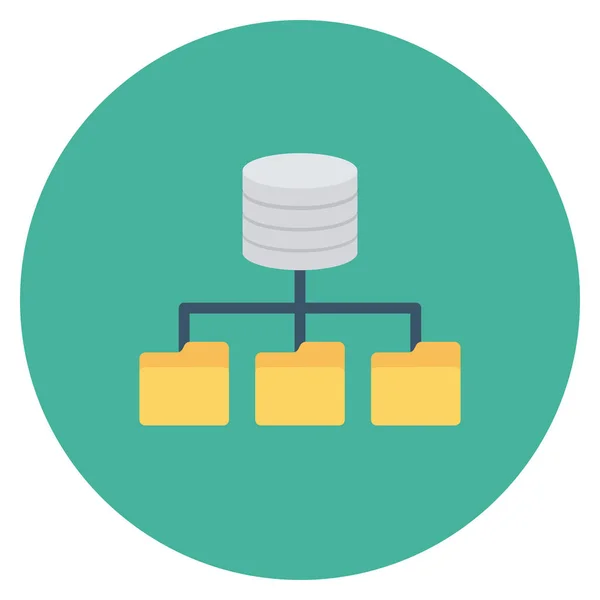 Hosting Flacher Symbole Für Verbindung Server — Stockvektor